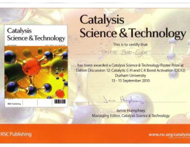 Catalysis Science and Technology Poster Prize