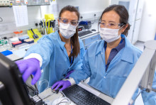 Two researchers in a lab