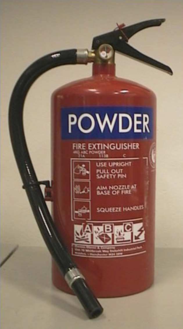 A powder extinguisher